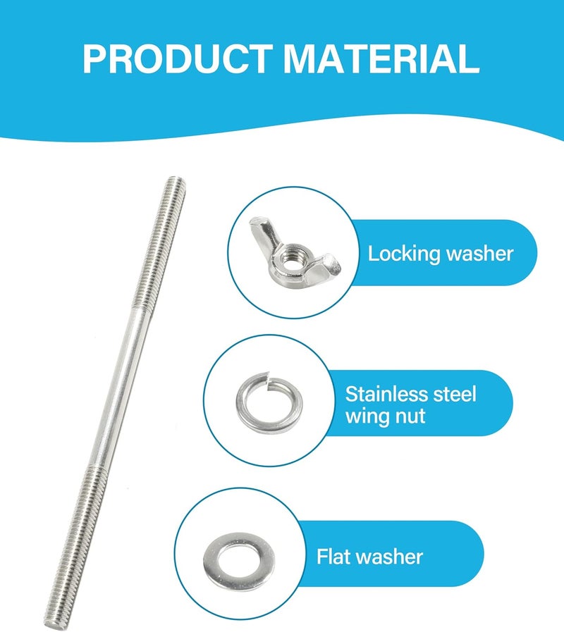 AOCISKA Air Cleaner Stud Kit,Carburetor Studs,Stainless Steel Air Cleaner Mounting Bolt, 5 Inch Air Cleaner Stud Compatible with Most Cars Trucks SUVs - Image 3